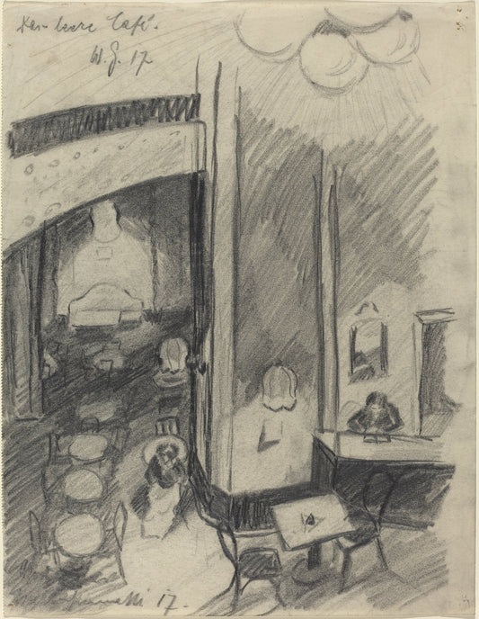 Das leere Café (The Empty Café) by Walter Gramatté (German, 1897 - 1929), 16X12"(A3)Poster Print