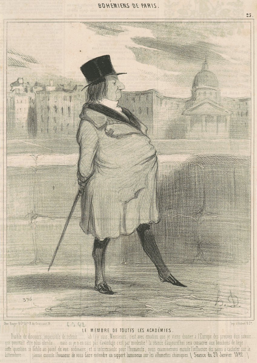 Le membre de toutes les académies by Honoré Daumier (French, 1808 - 1879), 16X12"(A3)Poster Print