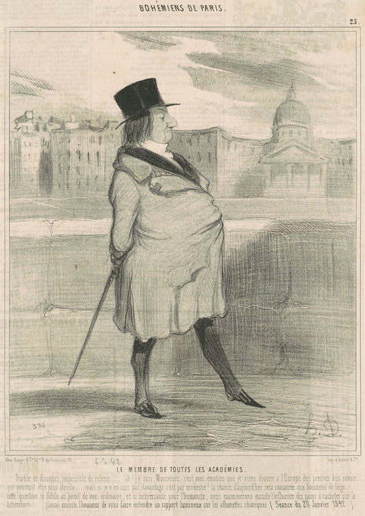 Le membre de toutes les académies by Honoré Daumier (French, 1808 - 1879), 16X12"(A3)Poster Print