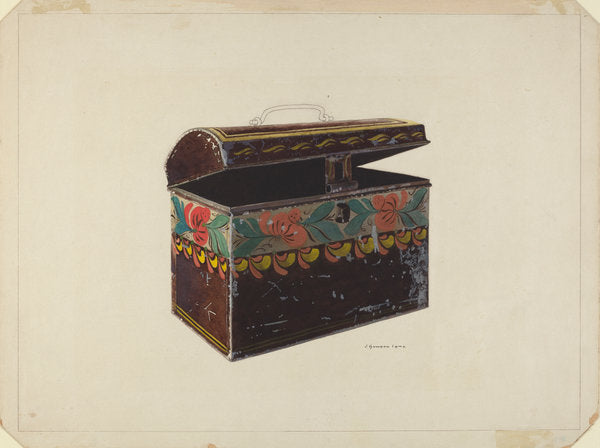 Toleware Document Box by J. Howard Iams (American, active c. 1935), 16X12"(A3)Poster Print