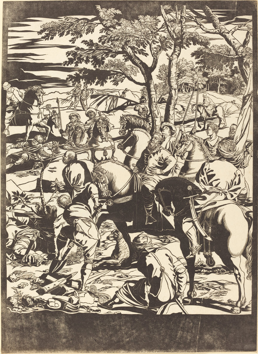 The Crucifixion [right plate] by John Baptist Jackson after Jacopo Tintoretto (English, 1701 - c. 1780), 16X12"(A3)Poster Print