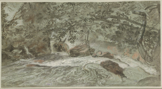 Rapids with Overhanging Branches (verso) by Joachim Franz Beich (German, 1665 - 1748), 16X12"(A3)Poster Print