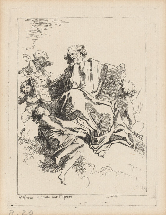 Saint Luke by Jean-Honoré Fragonard after Giovanni Lanfranco (French, 1732 - 1806), 16X12"(A3)Poster Print