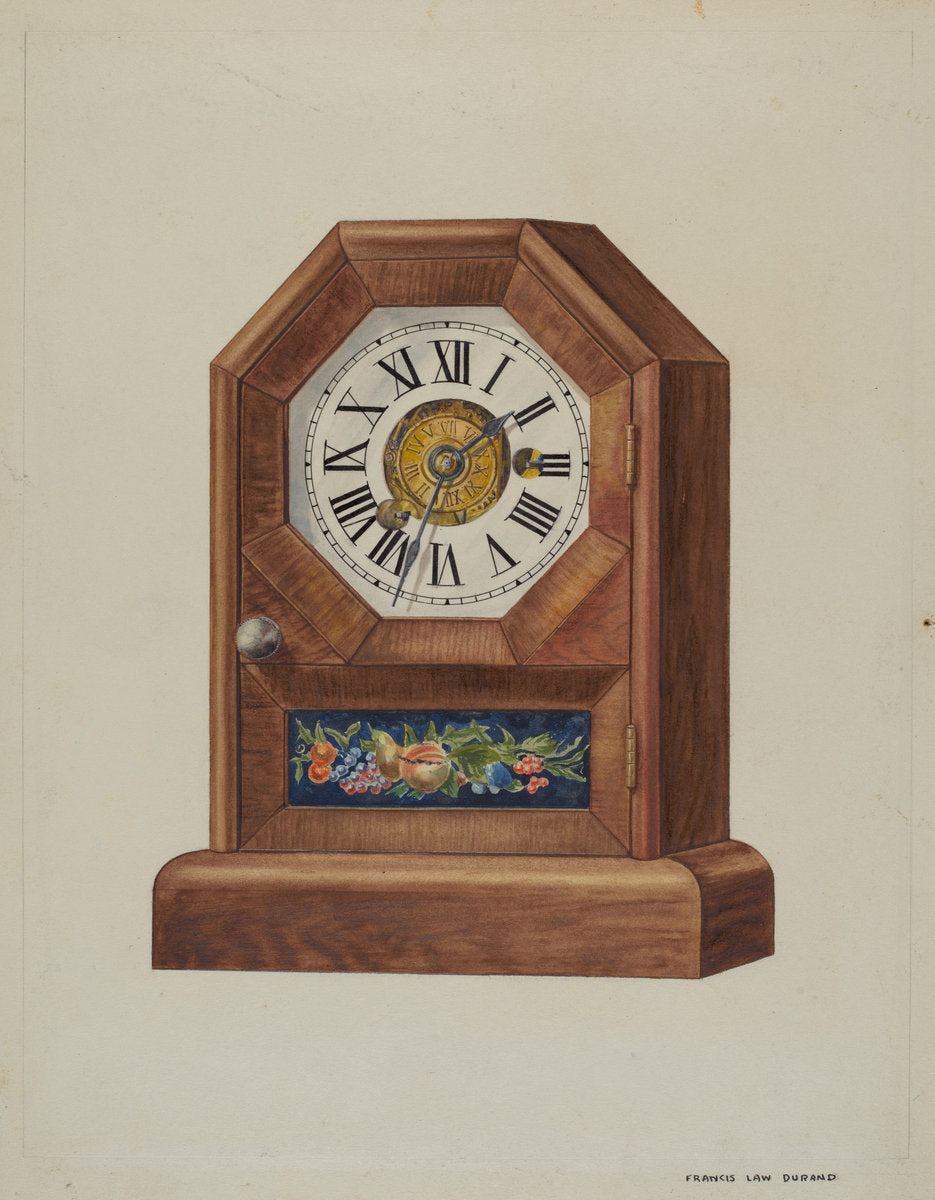 Alarm Clock (Timepiece) by Francis Law Durand (American, active c. 1935), 16X12"(A3)Poster Print