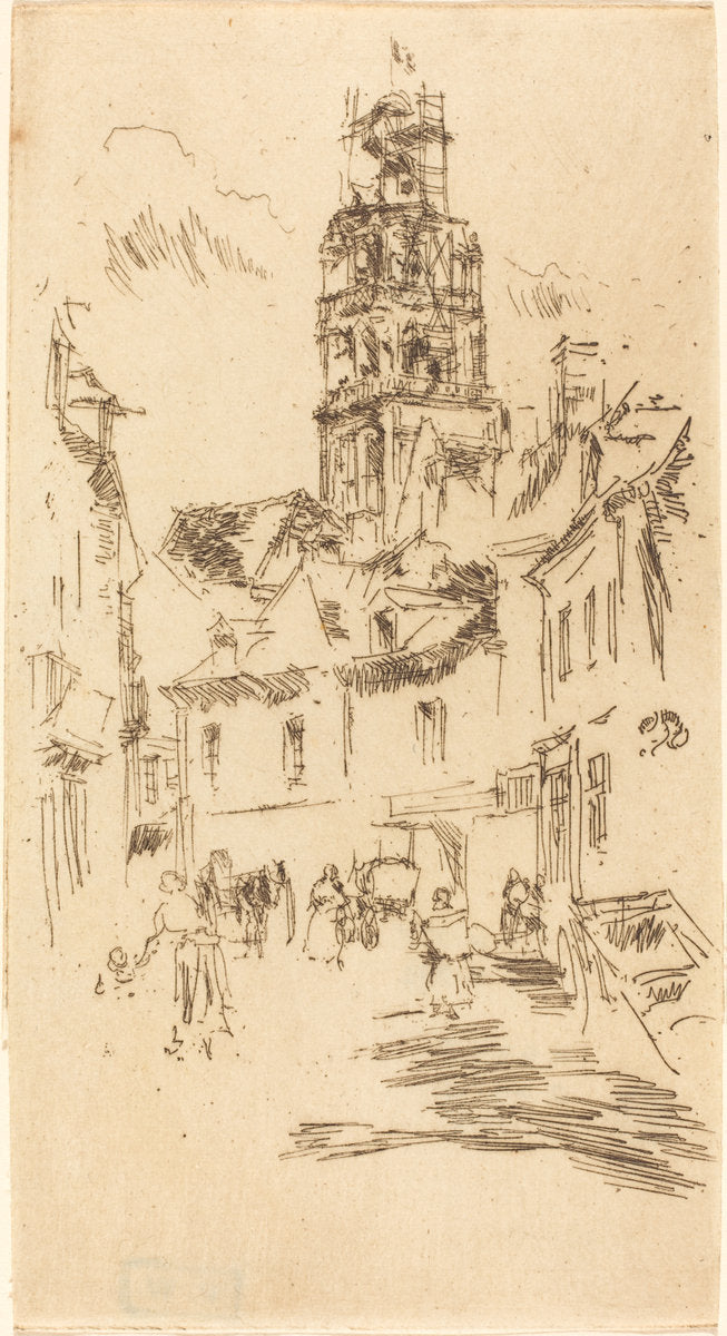 Tour St. Antoine, Loches by James McNeill Whistler (American, 1834 - 1903), 16X12"(A3)Poster Print