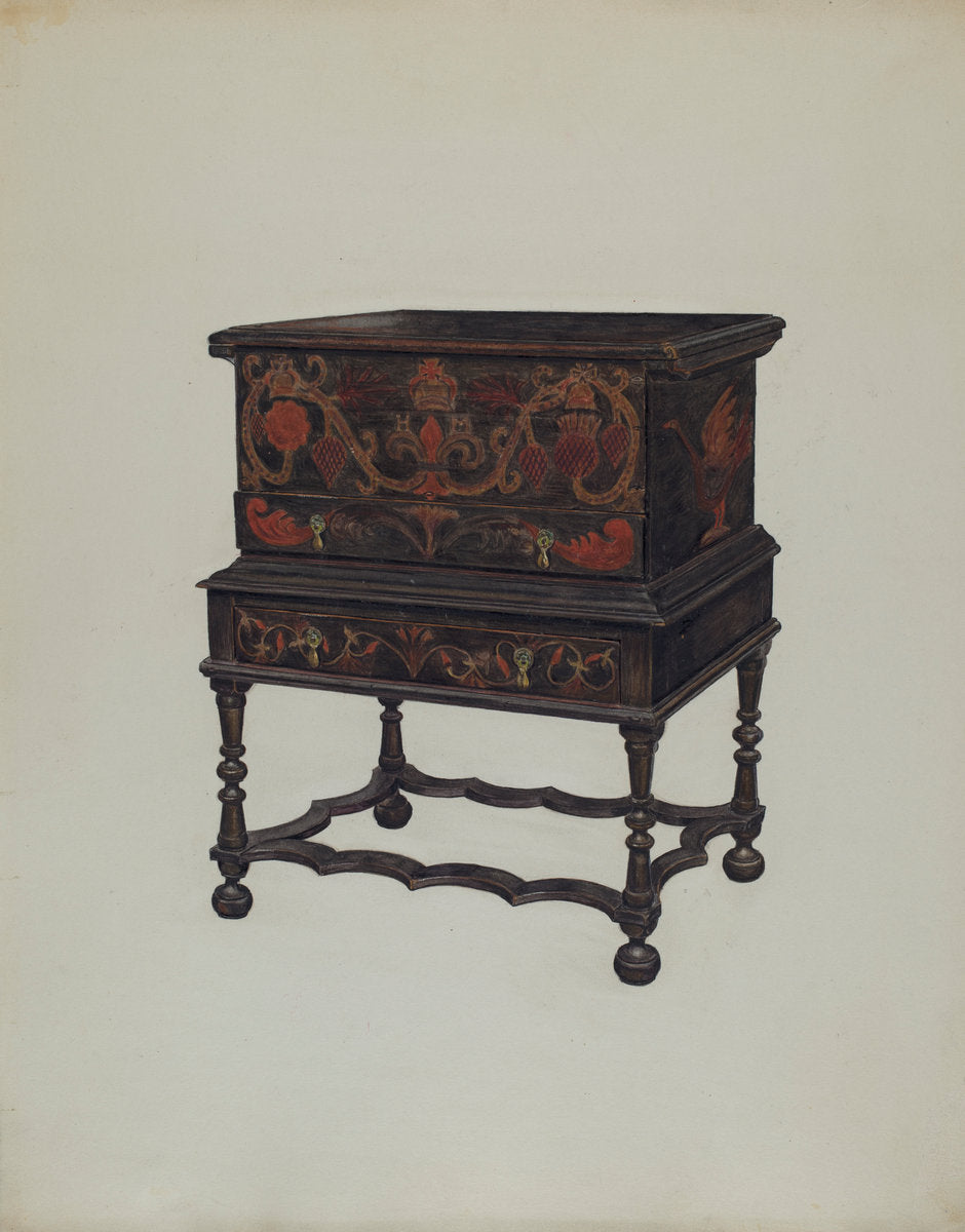 Box Desk on Frame by Francis Borelli (American, active c. 1935), 16X12"(A3)Poster Print