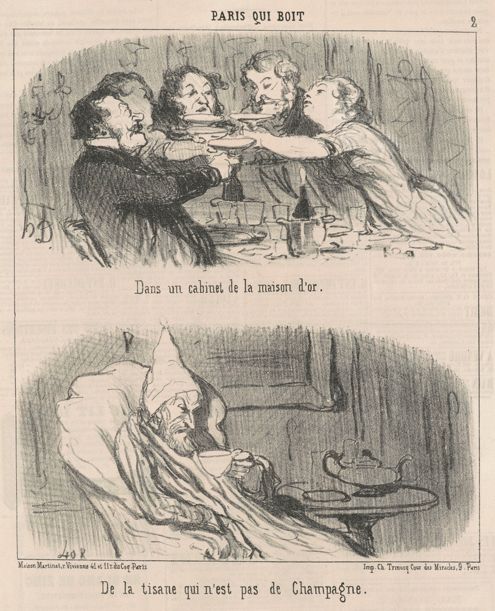 Dans un cabinet de la maison d'or by Honoré Daumier (French, 1808 - 1879), 16X12"(A3)Poster Print