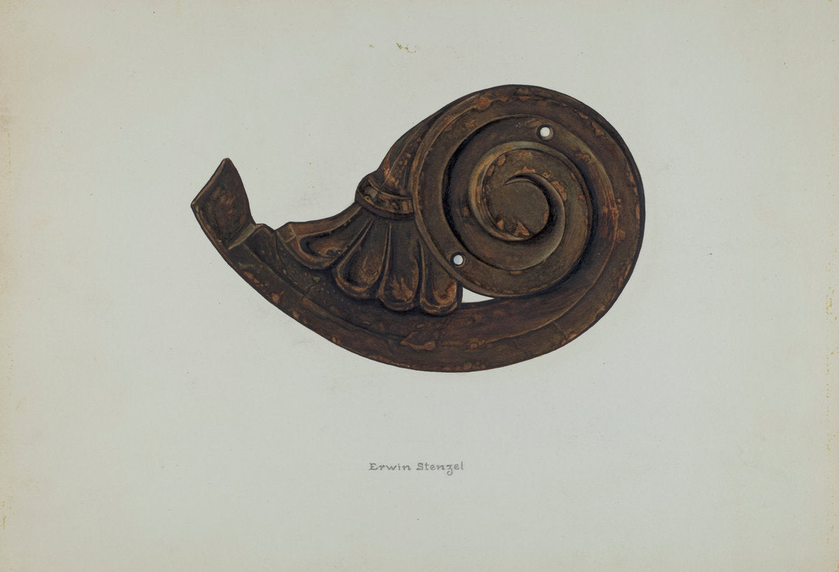 Scroll by Erwin Stenzel (American, active c. 1935), 16X12"(A3)Poster Print