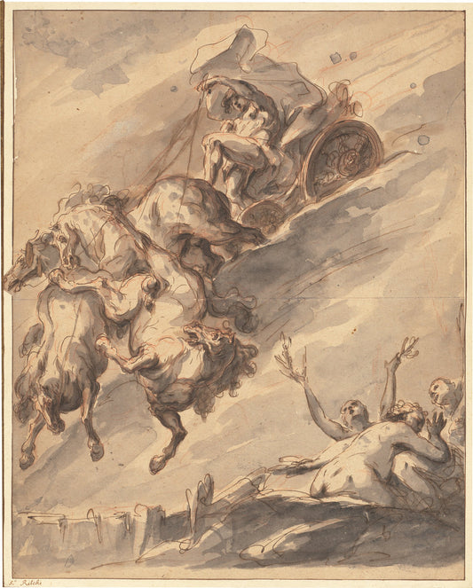 The Fall of Phaeton by Gaspare Diziani (Venetian, 1689 - 1767), 16X12"(A3)Poster Print
