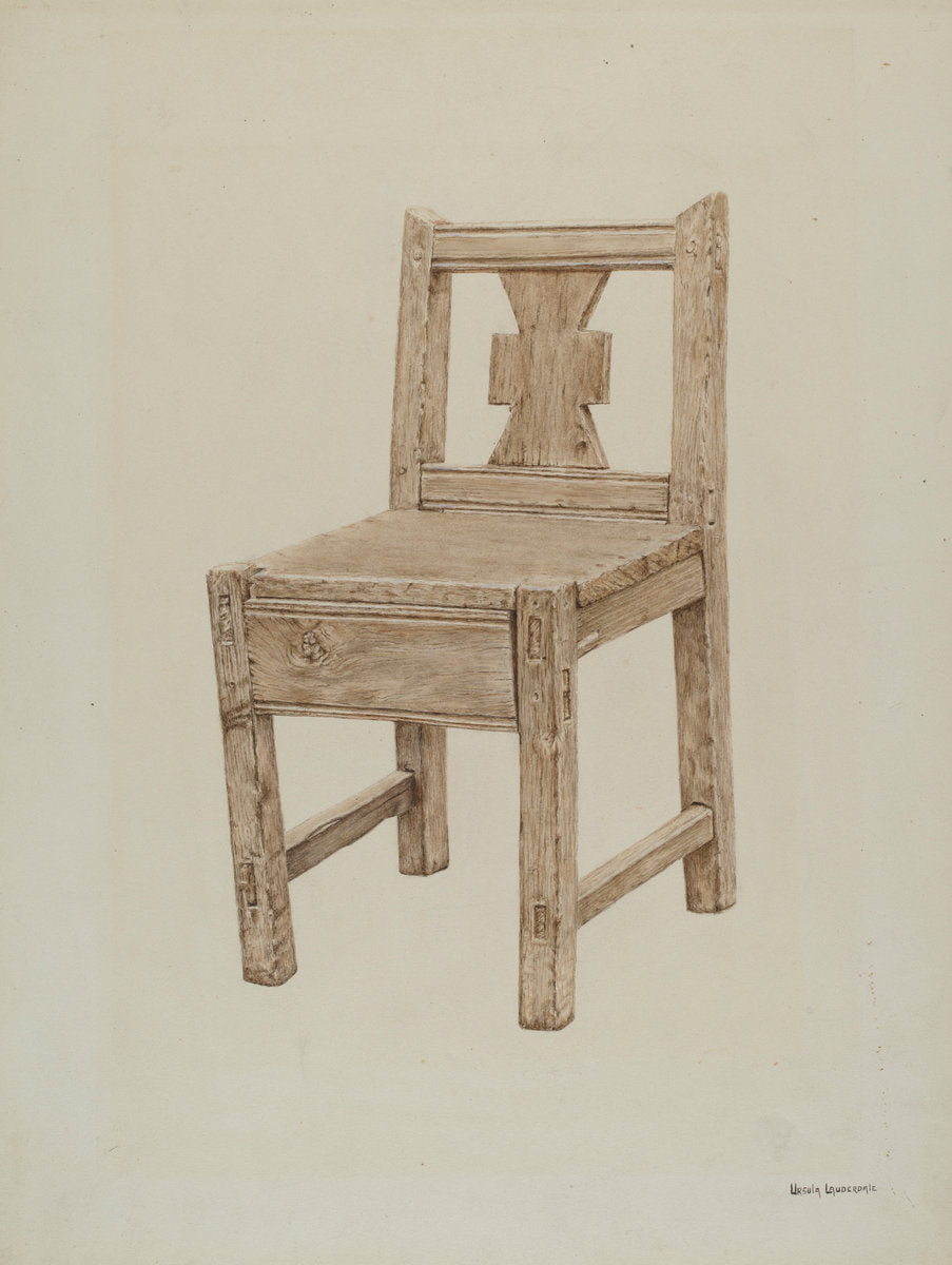 Monk's Chair by Ursula Lauderdale (American, active c. 1935), 16X12"(A3)Poster Print