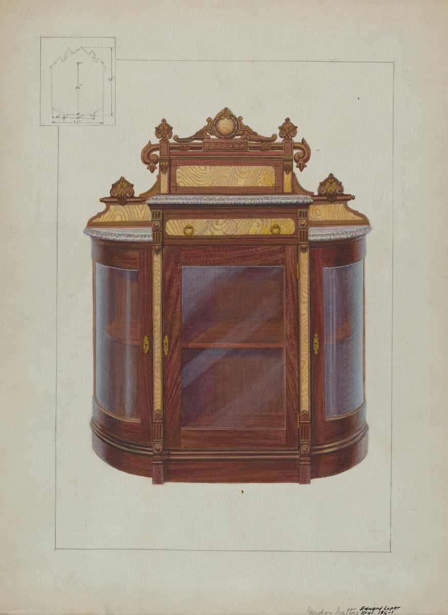 China Closet by Gordon Saltar and Edward L. Loper (American, active c. 1935), 16X12"(A3)Poster Print