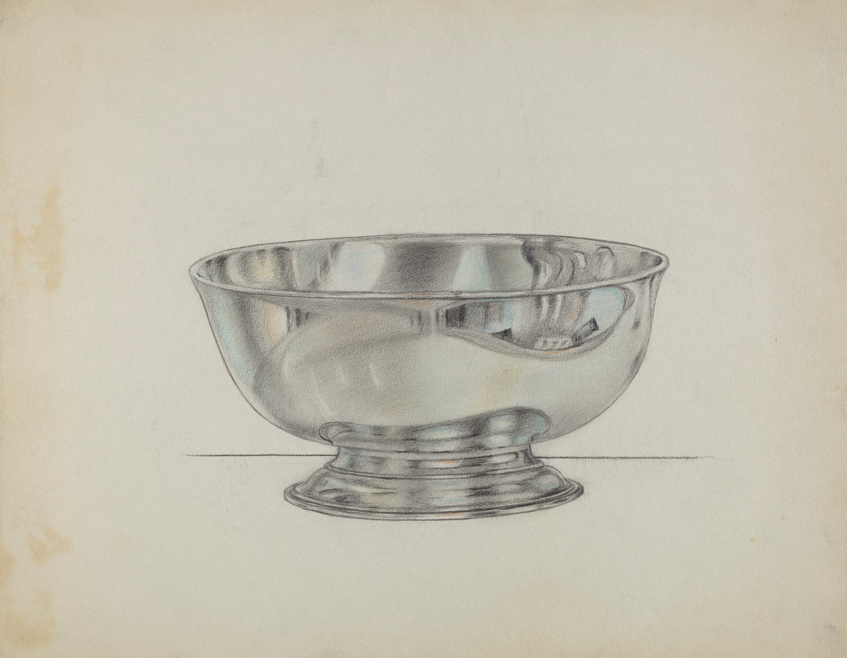 Silver Bowl by Horace Reina (American, active c. 1935), 16X12"(A3)Poster Print