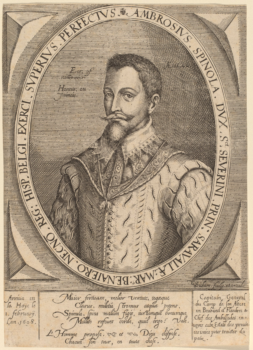 Ambrosius Spinola by Christoffel van Sichem I (Dutch, c. 1546 - 1624), 16X12"(A3)Poster Print