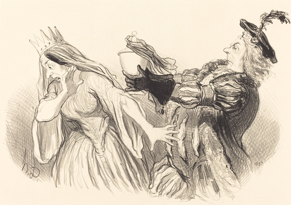 Hamlet by Honoré Daumier (French, 1808 - 1879), 16X12"(A3)Poster Print
