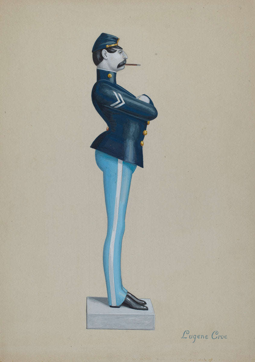 Cigar Store Soldier by Eugene Croe (American, active c. 1935), 16X12"(A3)Poster Print