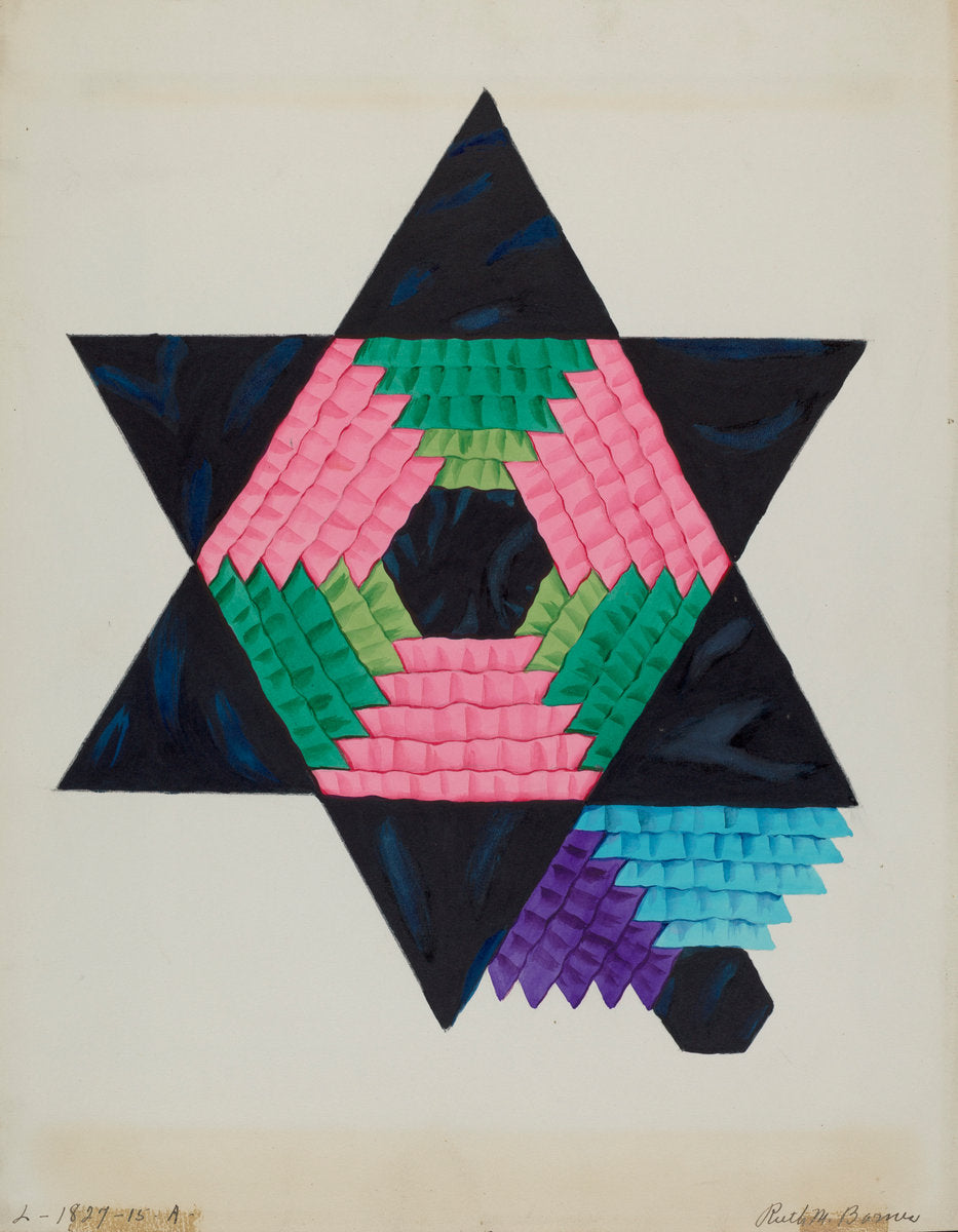 Block from Bedspread by Ruth M. Barnes (American, active c. 1935), 16X12"(A3)Poster Print