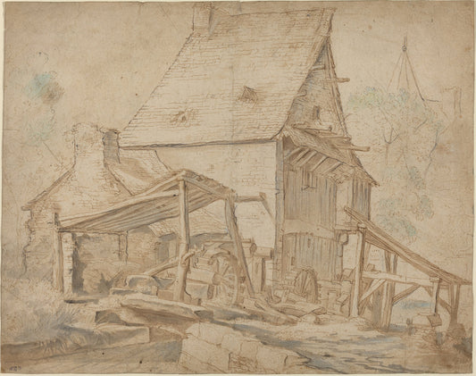 An Old Water Mill by Cornelis Willaerts (Dutch, active 1622 - 1666), 16X12"(A3)Poster Print