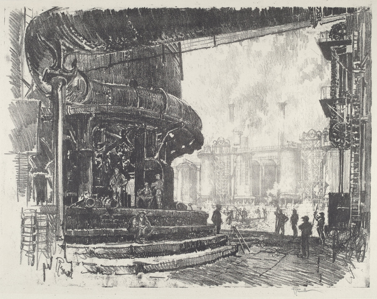 Making Pig-Iron by Joseph Pennell (American, 1857 - 1926), 16X12"(A3)Poster Print