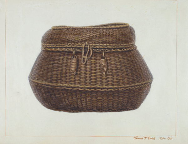 Traveling Basket by Vincent P. Rosel (American, active c. 1935), 16X12"(A3)Poster Print