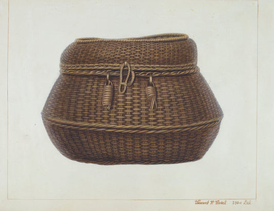 Traveling Basket by Vincent P. Rosel (American, active c. 1935), 16X12"(A3)Poster Print