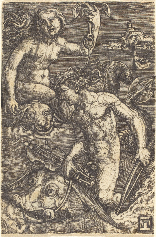 Arion and Nereide by Albrecht Altdorfer (German, 1480 or before - 1538), 16X12"(A3)Poster Print