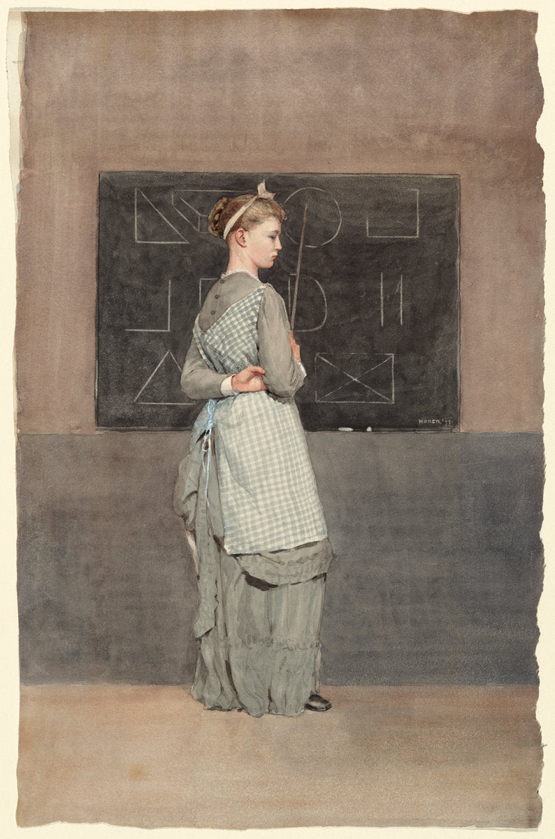 Blackboard by Winslow Homer (American, 1836 - 1910), 16X12"(A3)Poster Print