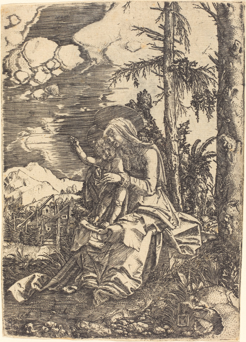 Virgin in a Landscape by Albrecht Altdorfer (German, 1480 or before - 1538), 16X12"(A3)Poster Print