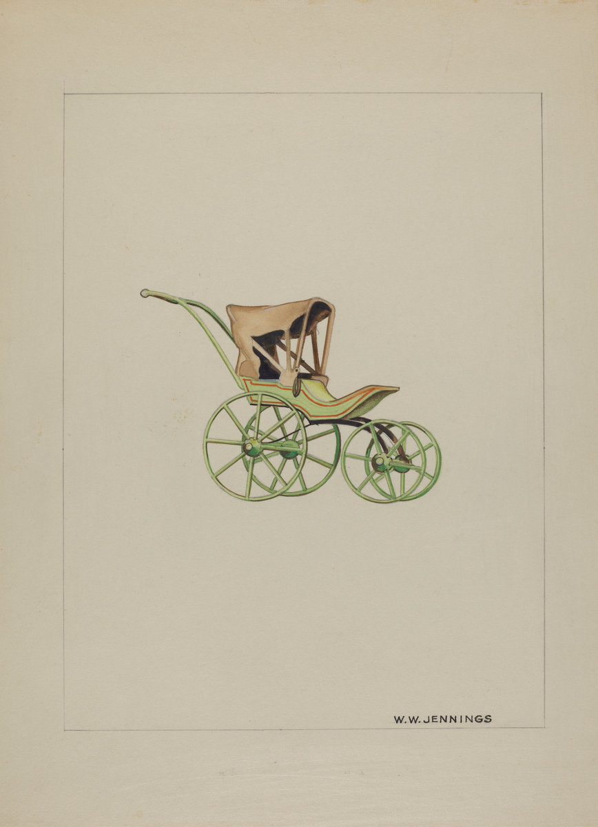 Doll Carriage by Walter W. Jennings (American, active c. 1935), 16X12"(A3)Poster Print