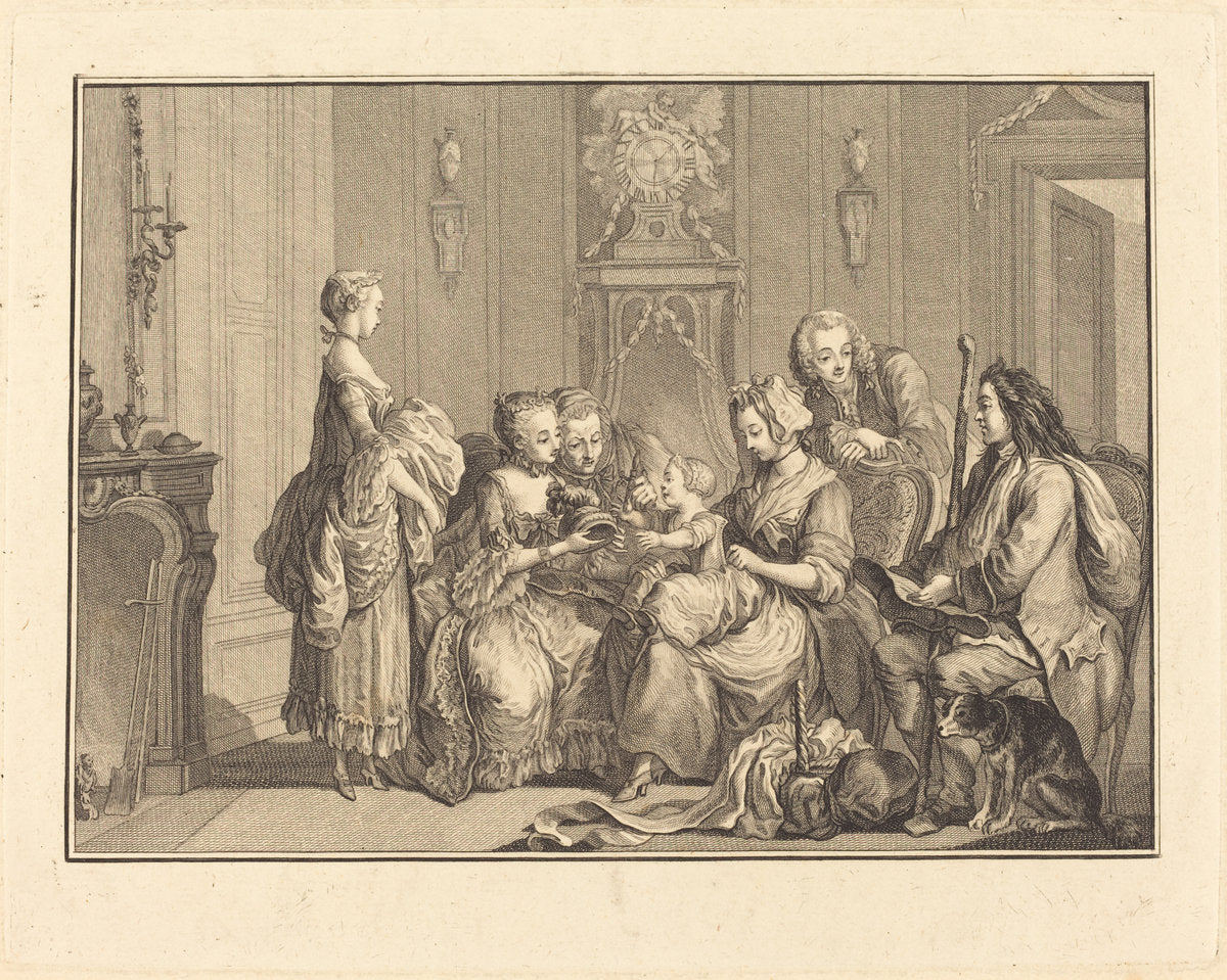 Le belle nourrice by Joseph de Longueil after Charles Eisen (French, 1730 - 1792), 16X12"(A3)Poster Print