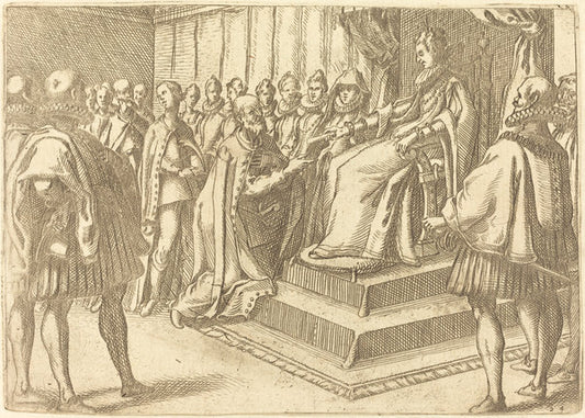 Reception of the Envoy of Poland by Jacques Callot (French, 1592 - 1635), 16X12"(A3)Poster Print