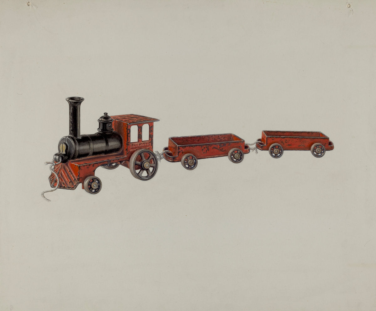 Toy Train by R. Stone (American, active c. 1935/1942), 16X12"(A3)Poster Print