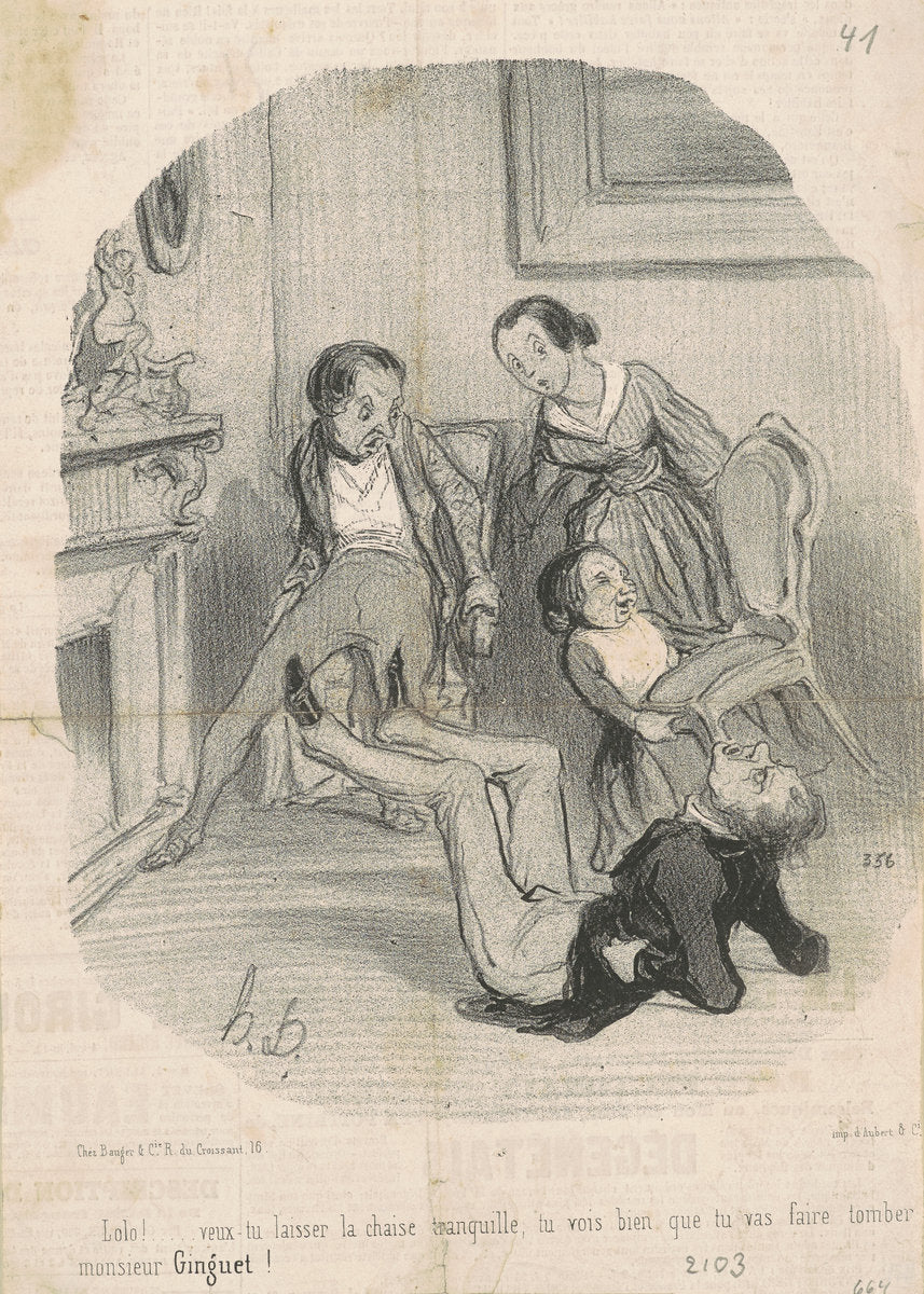 Lolo!...veux-tu laisser la chaisse tranquille... by Honoré Daumier (French, 1808 - 1879), 16X12"(A3)Poster Print