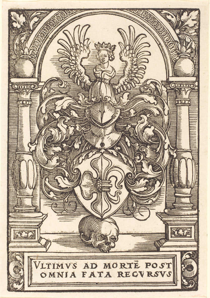 Coat of Arms of Lazarus Spengler by Sebald Beham (German, 1500 - 1550), 16X12"(A3)Poster Print
