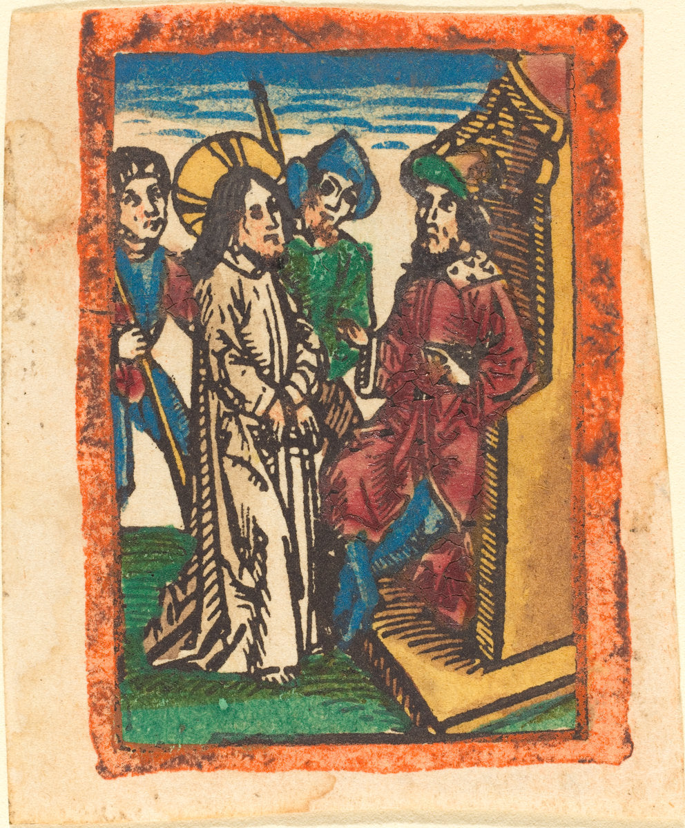 c. 1490/1500 by German 15th Century (Christ before Pilate), 16X12"(A3)Poster Print