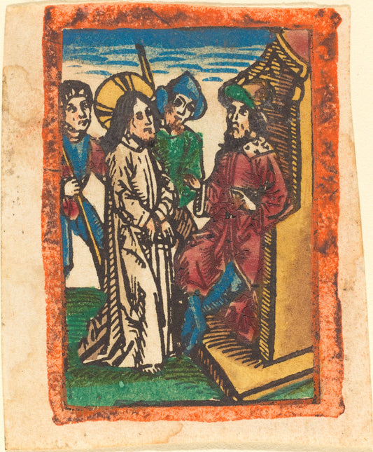 c. 1490/1500 by German 15th Century (Christ before Pilate), 16X12"(A3)Poster Print