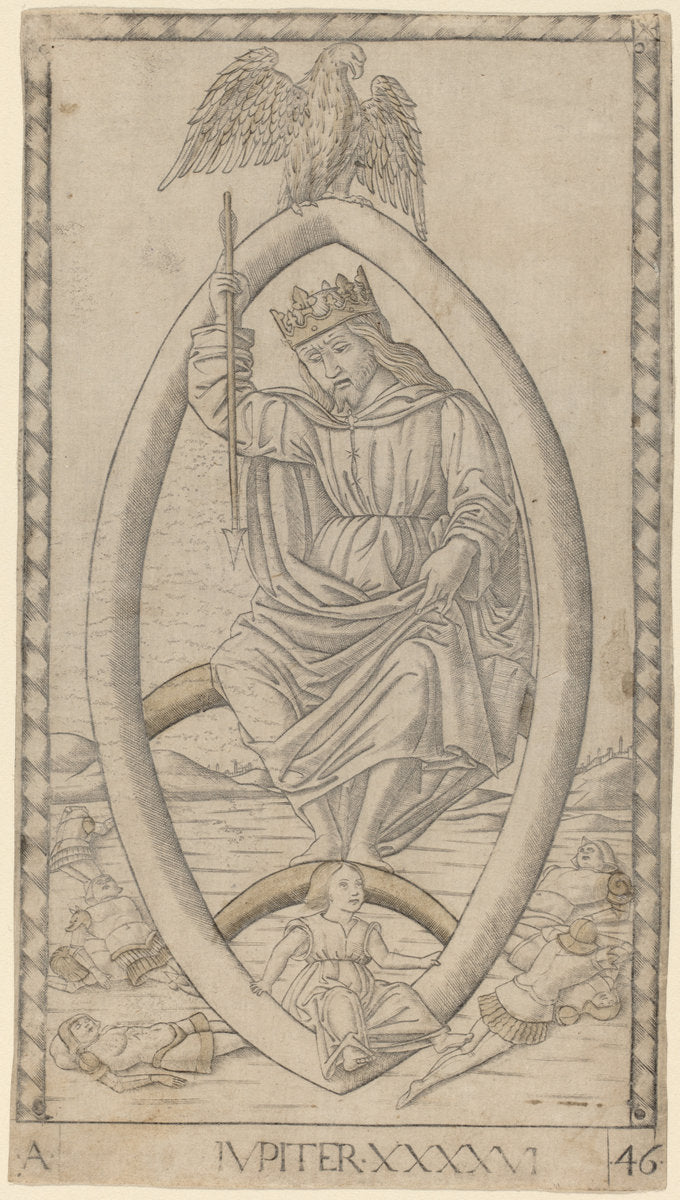 Iupiter (Jupiter) by Master of the E-Series Tarocchi (Italian, active c. 1465), 16X12"(A3)Poster Print