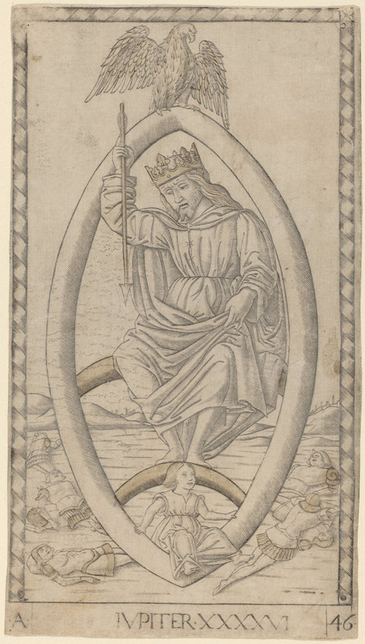 Iupiter (Jupiter) by Master of the E-Series Tarocchi (Italian, active c. 1465), 16X12"(A3)Poster Print