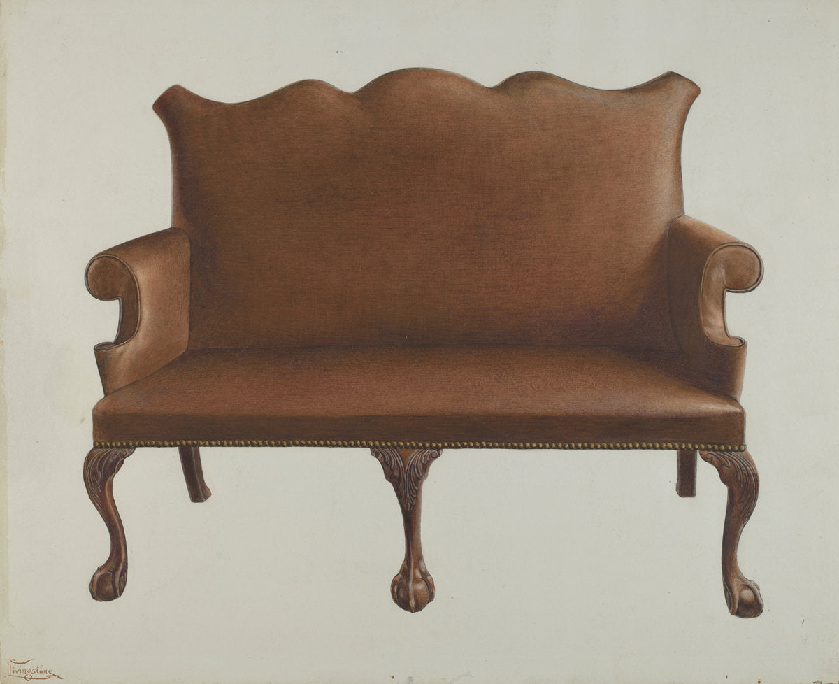 Settee by Rolland Livingstone (American, active c. 1935), 16X12"(A3)Poster Print
