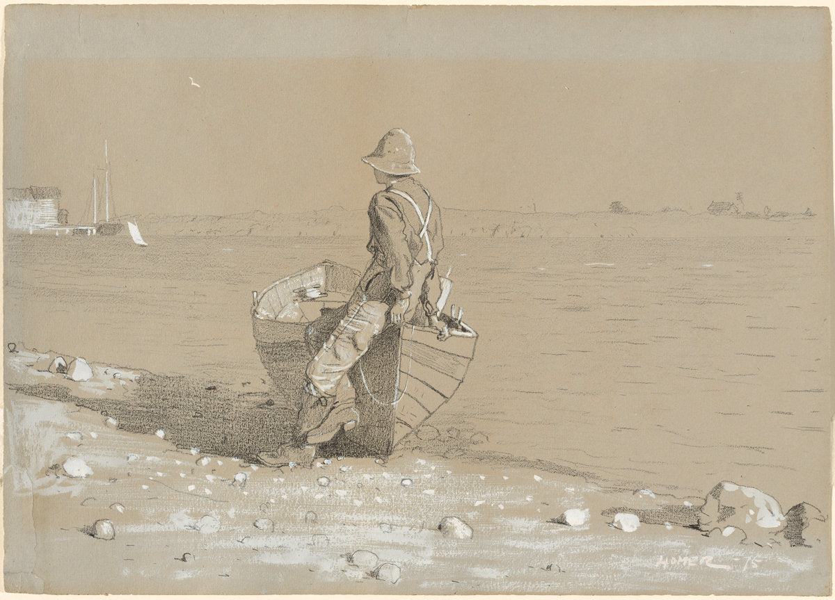 Looking Out by Winslow Homer (American, 1836 - 1910), 16X12"(A3)Poster Print