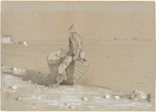 Looking Out by Winslow Homer (American, 1836 - 1910), 16X12"(A3)Poster Print