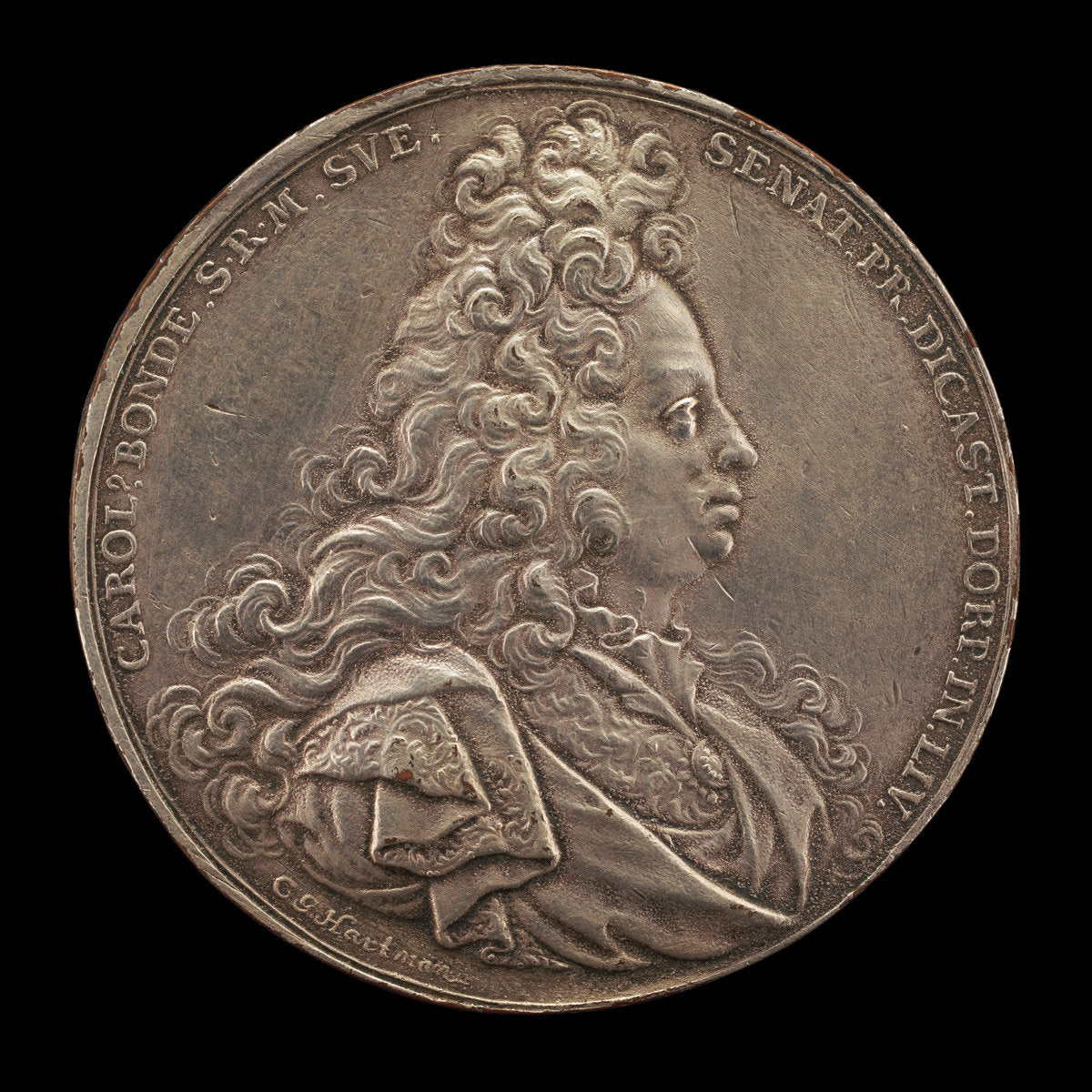 Karl Bonde, 1648-1699, Swedish Senator [obverse] by Carl Gustave Hartman (Swedish, 1666 - 1738), 16X12"(A3)Poster Print