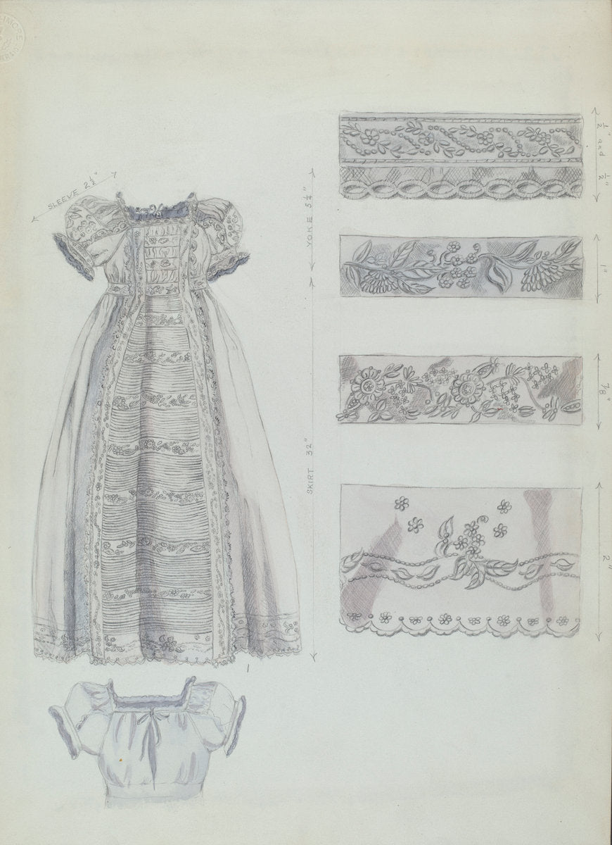 Christening Robe by Ella Josephine Sterling (American, active c. 1935), 16X12"(A3)Poster Print
