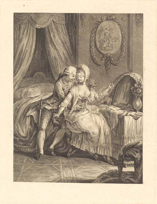 etching by after Charles Eisen (Dame a sa toilette), 16X12"(A3)Poster Print