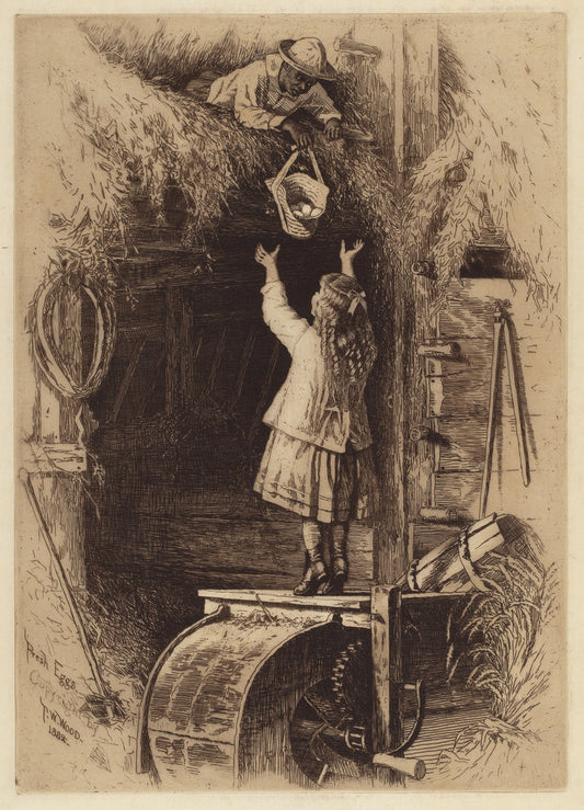 Fresh Eggs by Thomas Waterman Wood (American, 1823 - 1903), 16X12"(A3)Poster Print