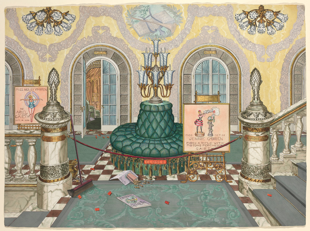 Theatre Lobby by Perkins Harnly (American, 1901 - 1986), 16X12"(A3)Poster Print