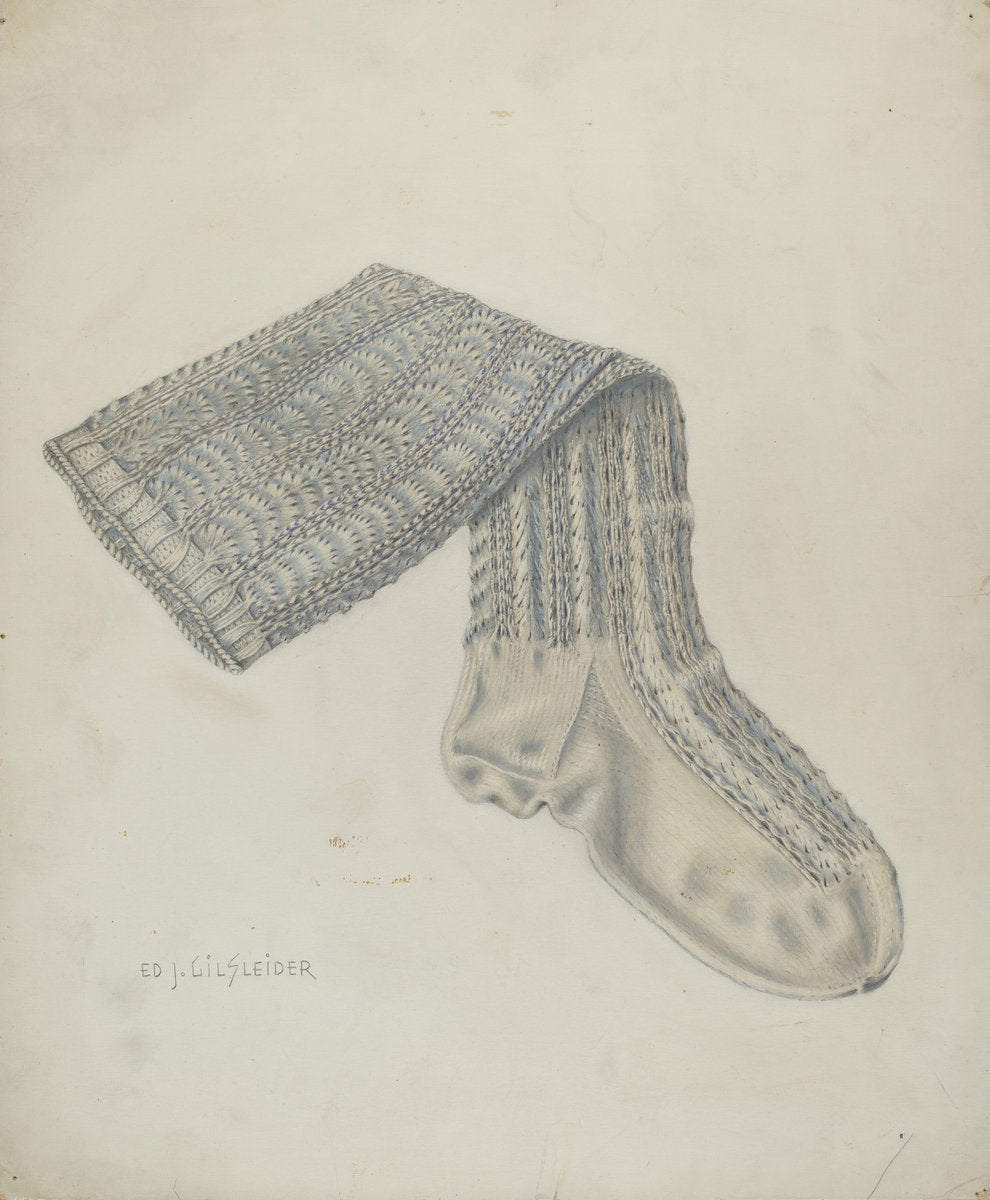 Knit Hose by E.J. Gilsleider (American, active c. 1935), 16X12"(A3)Poster Print