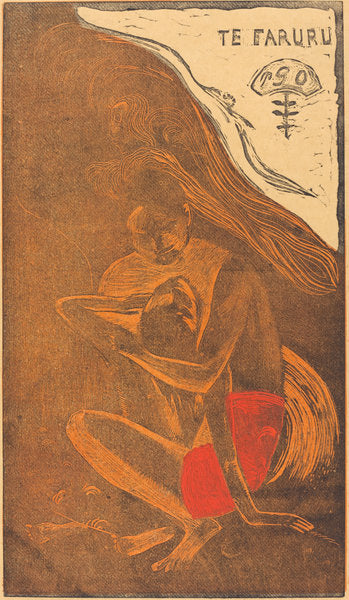 Te Faruru (They are Making Love Here) by Paul Gauguin (French, 1848 - 1903), 16X12"(A3)Poster Print