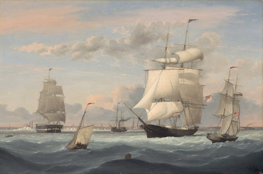 New York Harbor by Fitz Henry Lane (American, 1804 - 1865), 16X12"(A3)Poster Print