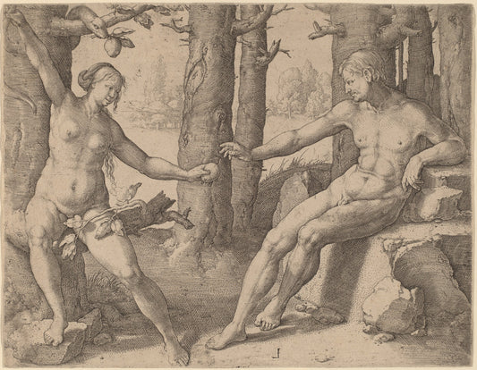 The Fall of Man by Lucas van Leyden (Netherlandish, 1489/1494 - 1533), 16X12"(A3)Poster Print