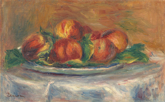 Peaches on a Plate by Auguste Renoir (French, 1841 - 1919), 16X12"(A3)Poster Print